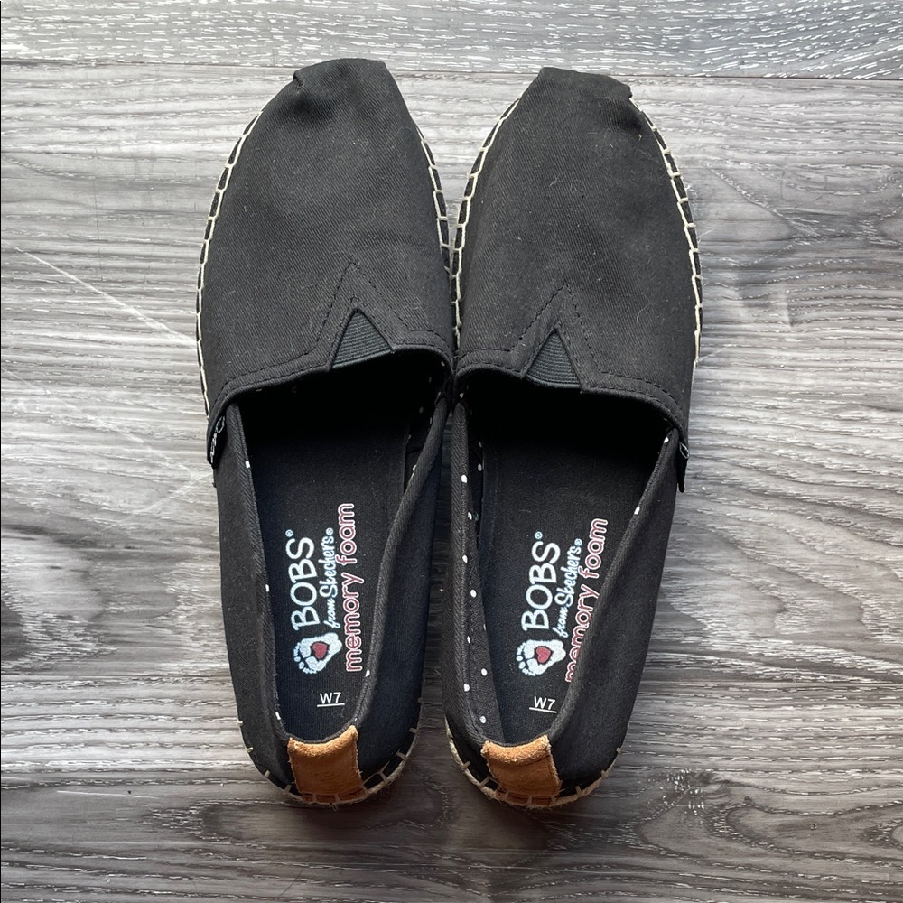 Bobs From Skechers Breeze Memory Foam Plus Espadrille Sneakers Women 7 Black